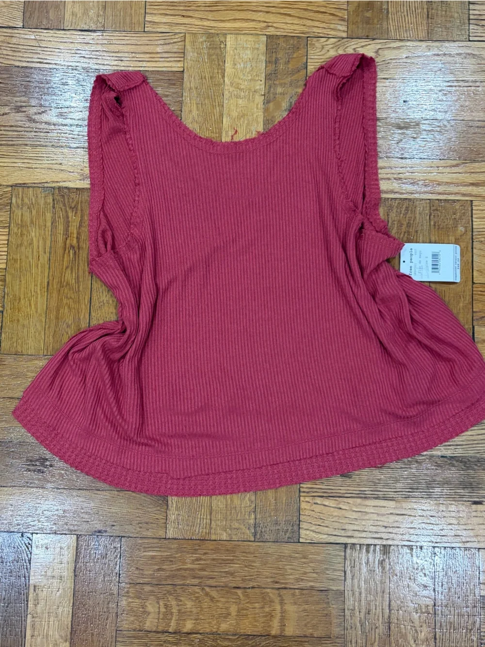 Free People Ribbed Scoop Crop Tank - Red Pink color size S NWT